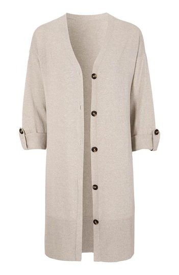 Cellbes Lång cardigan i linnemix Beige