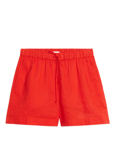 Linen Shorts - Orange