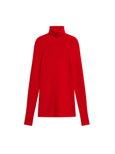Merino Wool Roll-Neck - Red