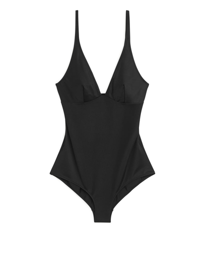 V-Neck Swimsuit - Black