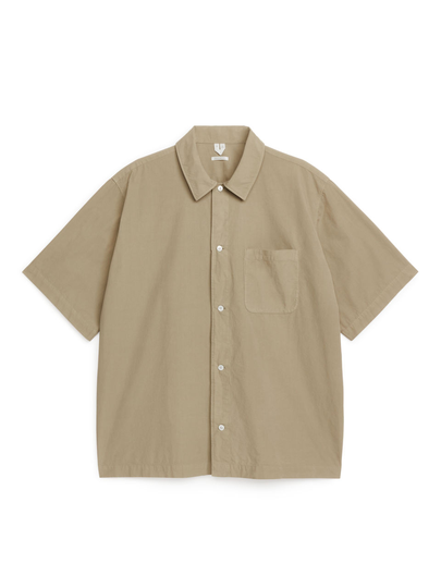 Garment-Dyed Shirt - Beige