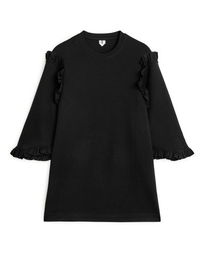 Oversized Frill T-Shirt - Black