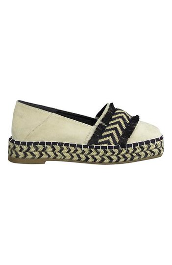 Tamaris Espadrillos i mocka Offwhite Svart