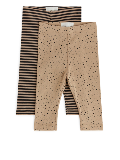 Jersey Leggings Set of 2 - Beige