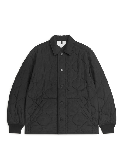 Boxy-Fit Quilted Jacket - Black