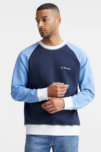 J.Lindeberg Sweatshirt Kelvin Colorblock Crew Neck Blå