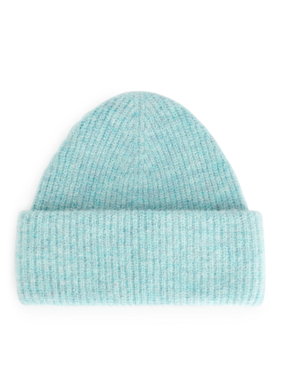 Double-Fold Alpaca Merino Beanie - Turquoise