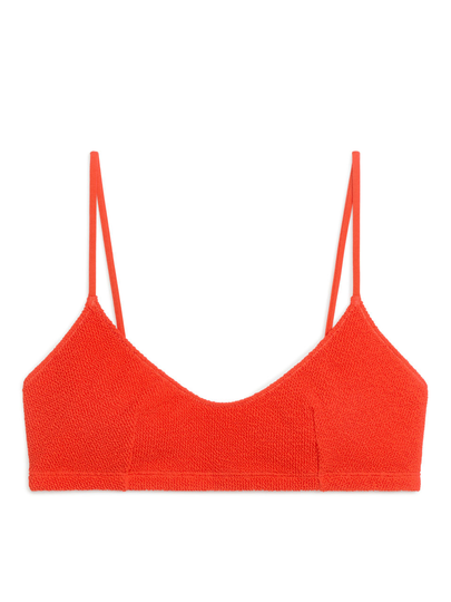 Crinkle Bikini Top - Orange