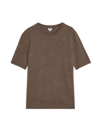 Fine-Knit Cashmere Top - Beige