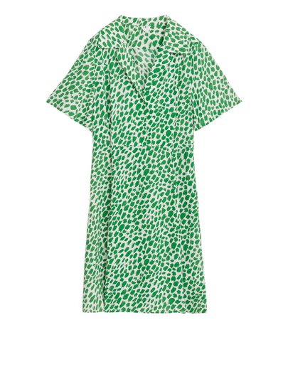 Short Fluted Dress - Green