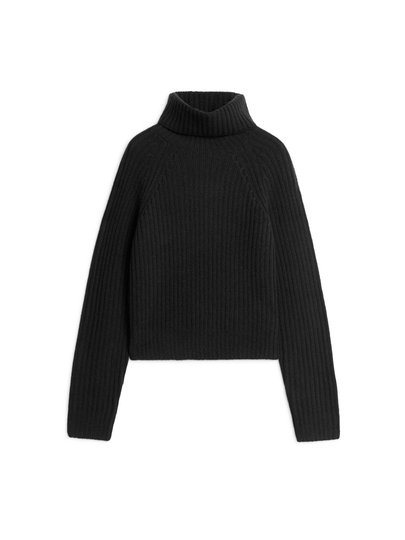 Cashmere Roll-Neck Jumper - Black
