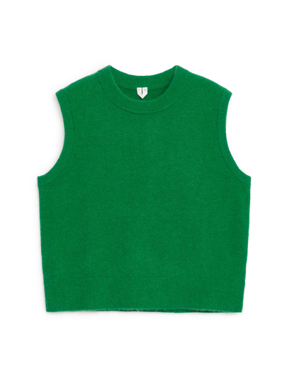 Knitted Alpaca Vest - Green