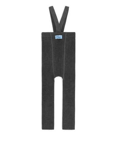 Silly Silas Footless Tights with Braces - Grey