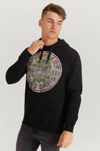 Rock Off Hoodie Beatles Hoodie Svart