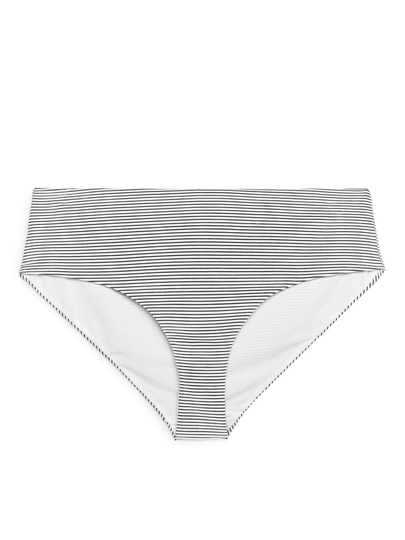 Striped Bikini Hipsters - White