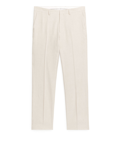 Slim Hemp-Cotton Trousers - White
