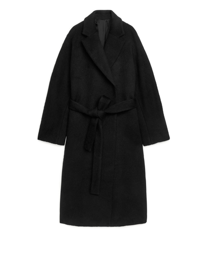Belted Wool Coat - Black