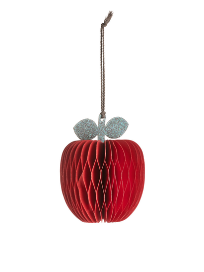 Apple Honeycomb Ornament - Red
