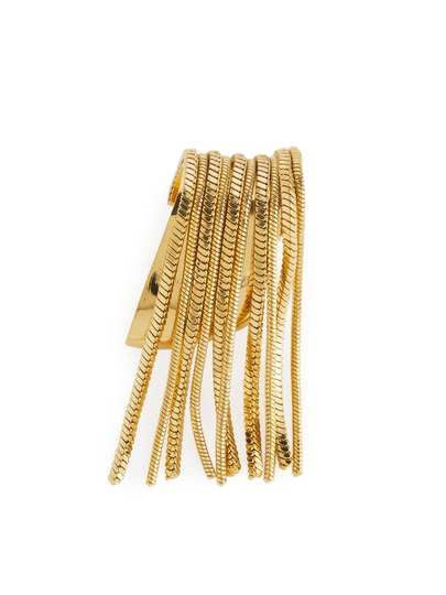Gold-Plated Ear Cuff - Brown