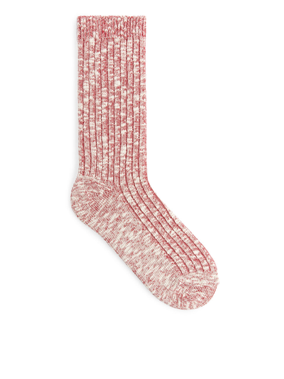 Chunky Knit Socks - Red