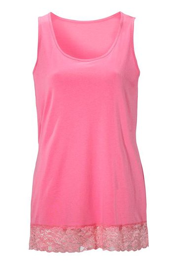 Cellbes Långt linne med spetskant Rosa
