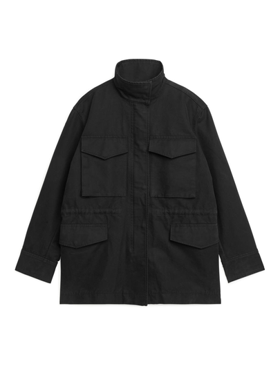 Cotton Utility Jacket - Black
