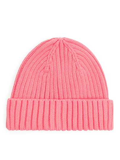 Rib Knit Baby Beanie - Pink