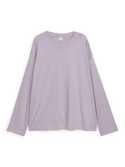 Oversized Pima Cotton T-shirt - Purple
