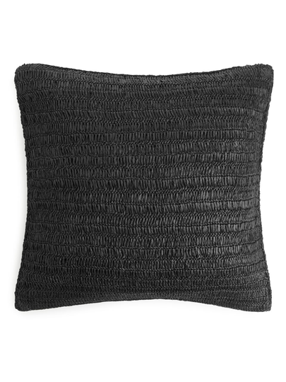 Raffia Straw Cushion Cover 50 x 50 - Black