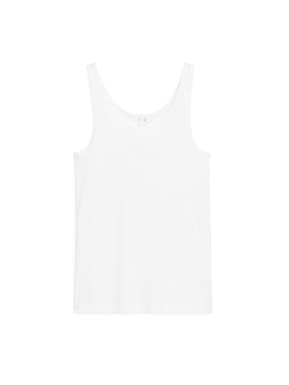 Rib Tank Top - White
