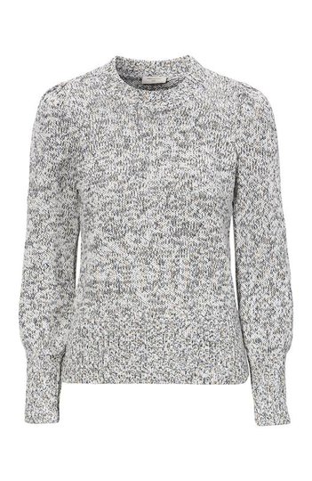 Freequent Stickad tröja Cotti Offwhite Svart