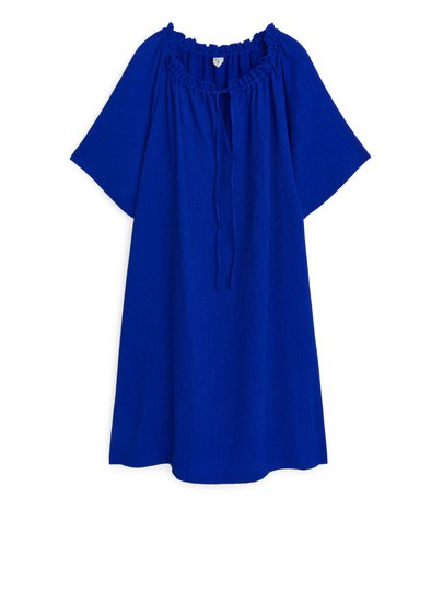 Textured Jersey Dress - Blue