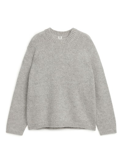 Knitted Mohair Jumper - Grey