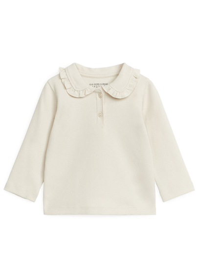 Frill Jersey Top - Beige