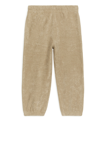 Cotton Towelling Sweatpants - Beige