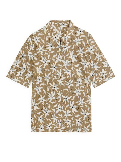 Half-Zip Cotton Top - Beige