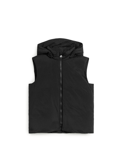 Detachable Hood Vest - Black