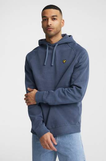Lyle & Scott Hoodie Pigment Dye Hoodie Blå