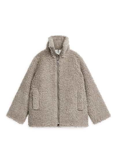 Wool-Blend Pile Jacket - Beige