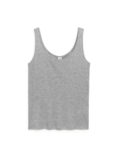 Lyocell Rib Tank Top - Grey