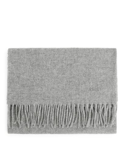 Woven Wool Scarf - Grey
