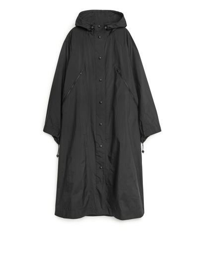 Lightweight Nylon Coat - Black