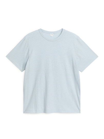 Linen Blend T-Shirt - Turquoise