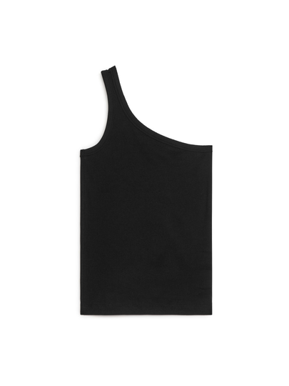 One Shoulder Top - Black