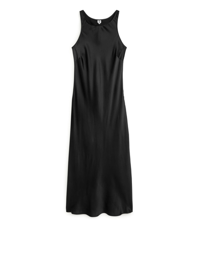 Silk Slip Dress - Black