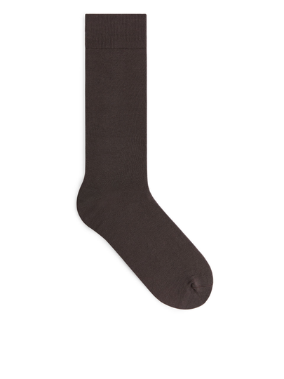 Mercerised Cotton Socks - Grey