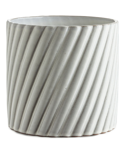 Terracotta Flower Pot 18 cm - White