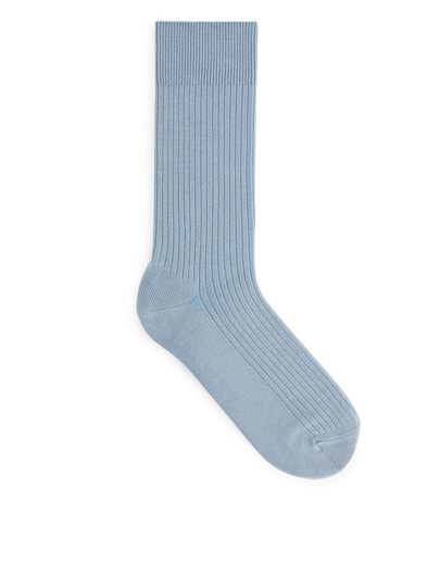 Supima Cotton Rib Socks - Green