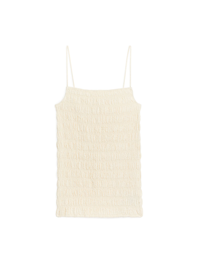Seersucker Smock Top - Beige