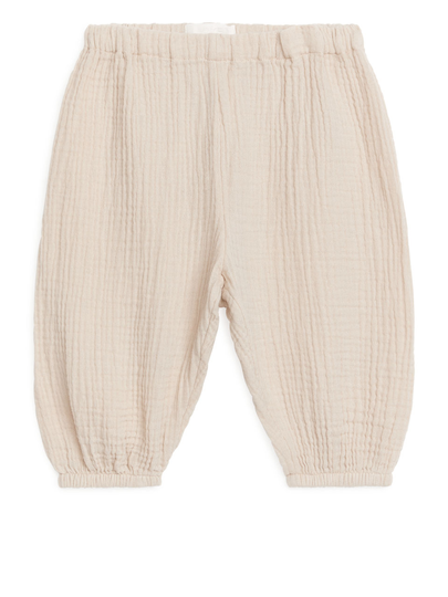 All-Over Printed Trousers - Beige